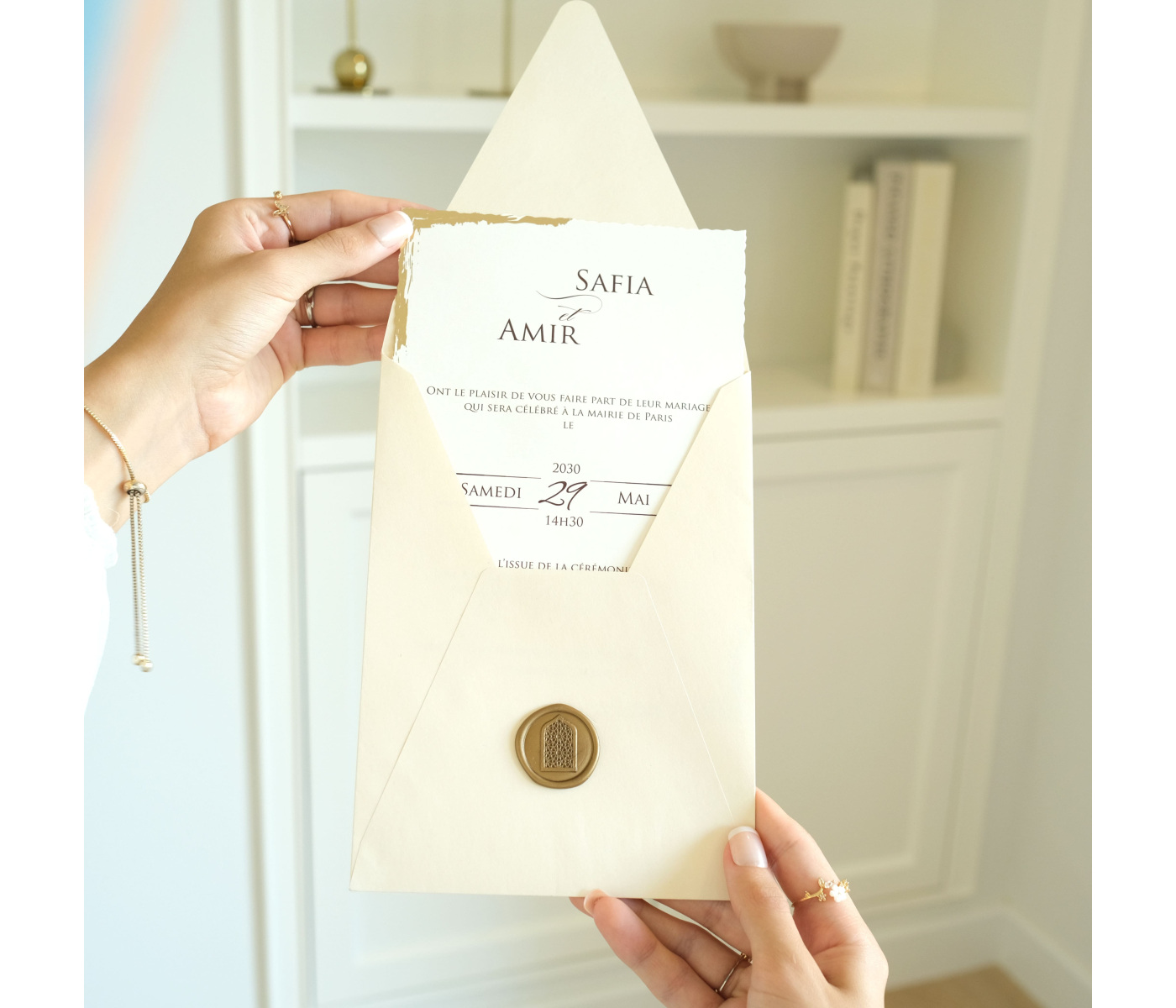 Carte mariage sceau de cire