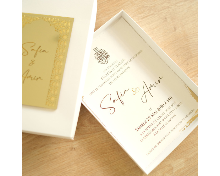 Faire part mariage en boite oriental