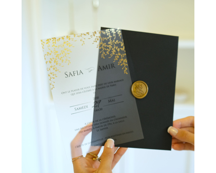 faire part feuilles d'or