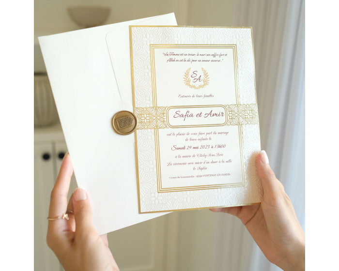 faire part plaquette or
