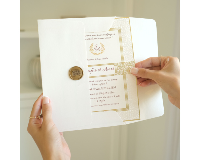 faire part plaquette or