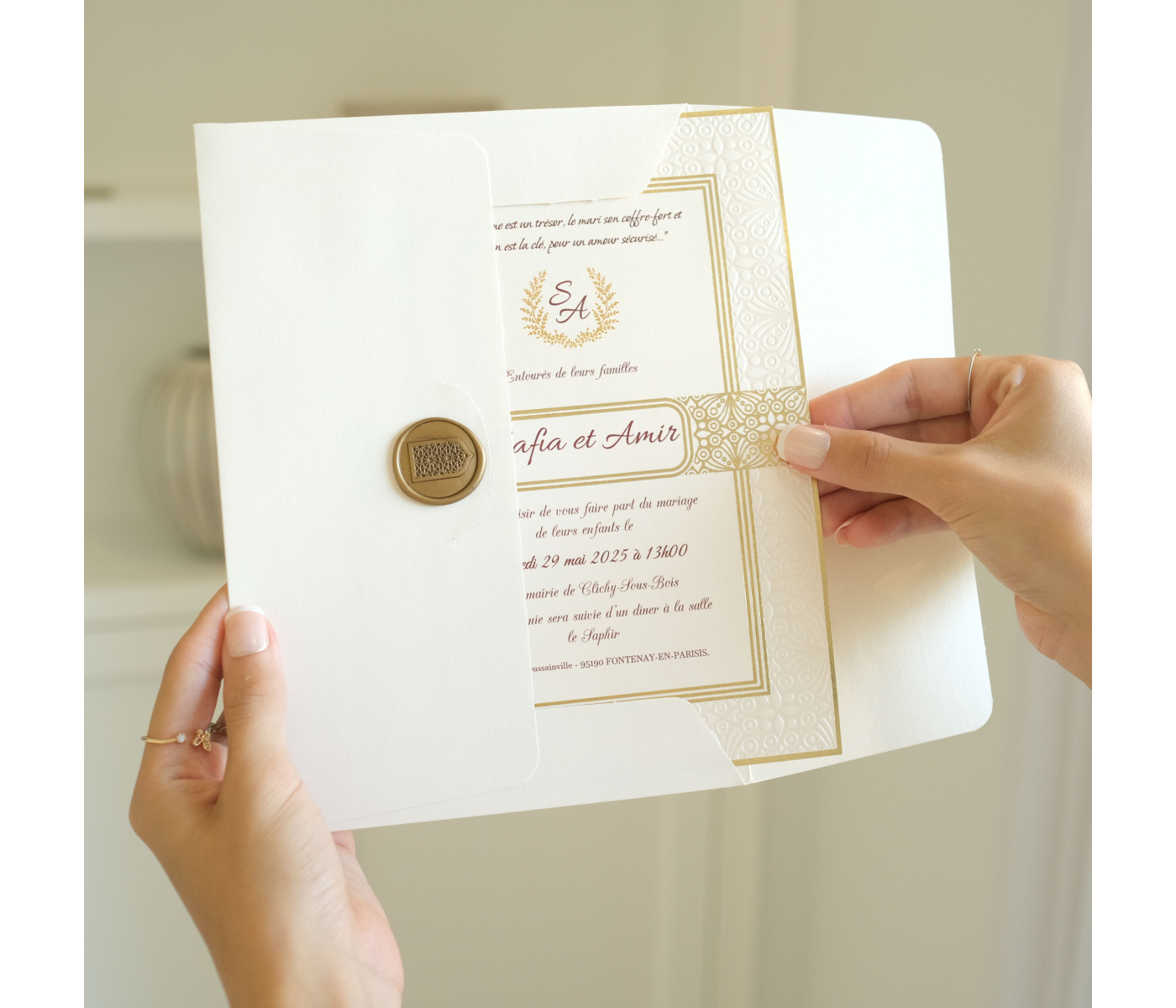 faire part plaquette or