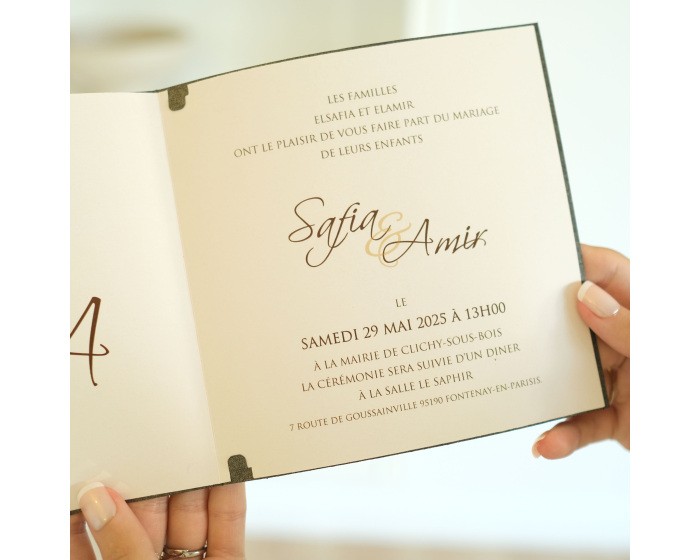 Carte d'invitation mariage livret