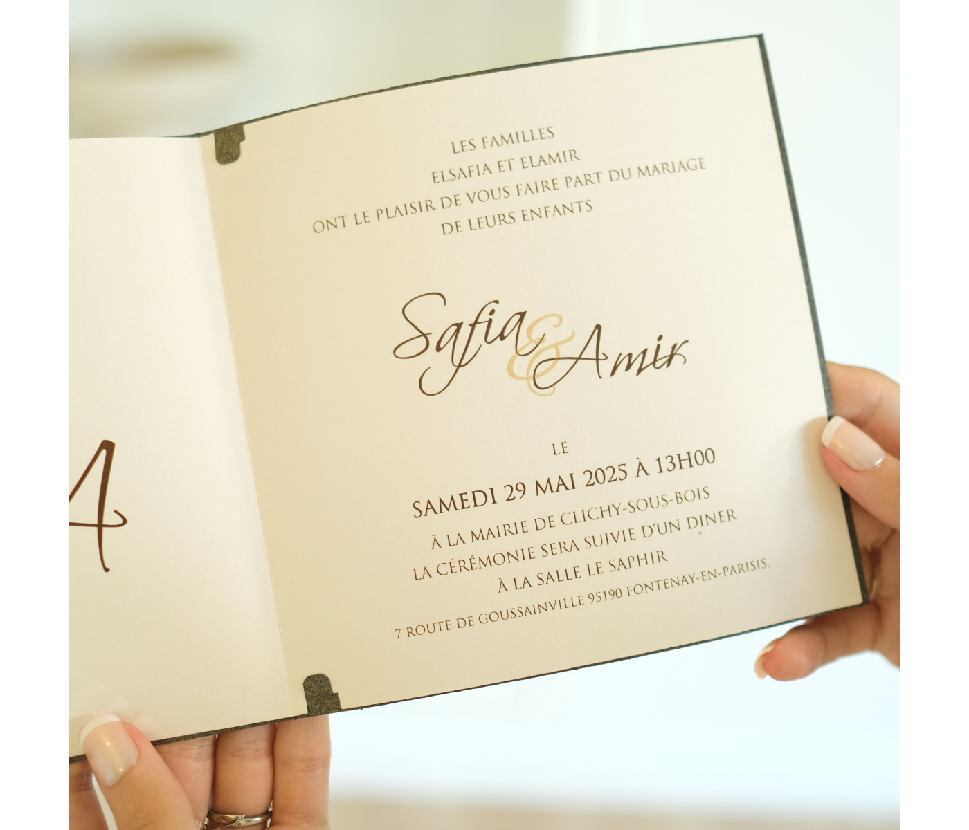 Carte d'invitation mariage livret