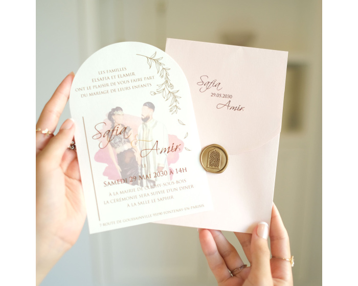 faire part mariage avec dessin couple
