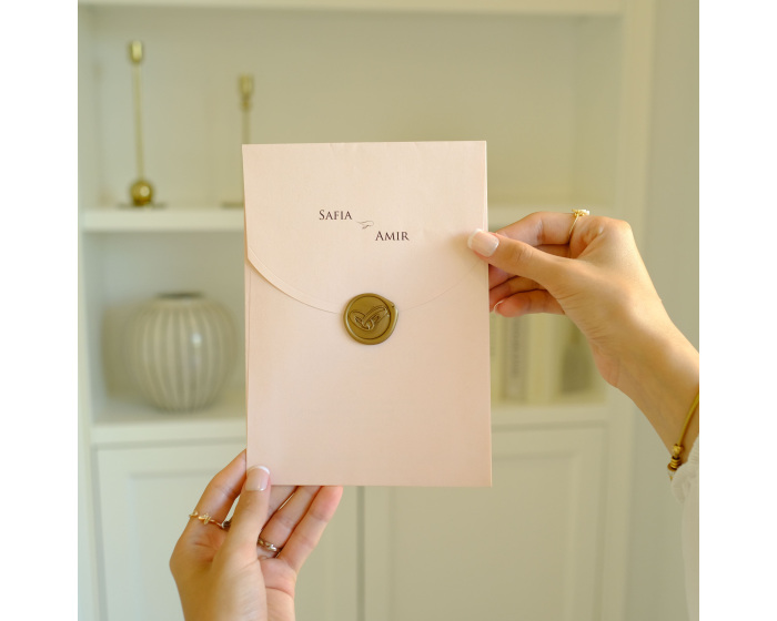 Enveloppe mariage rose