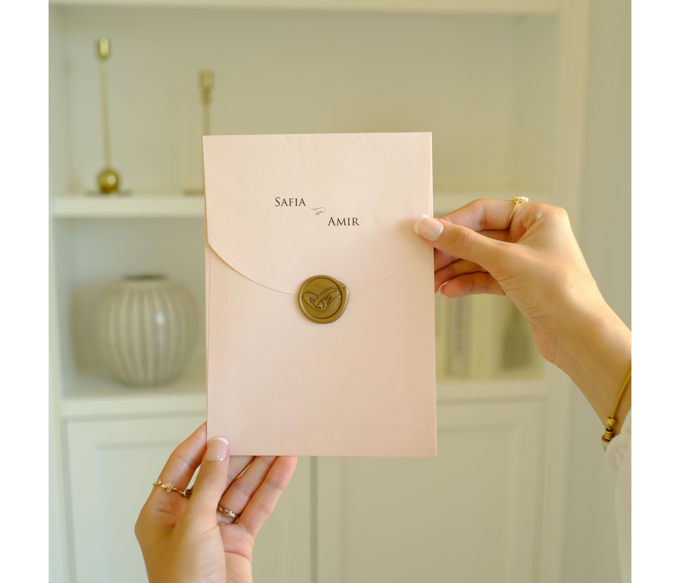 Enveloppe mariage rose