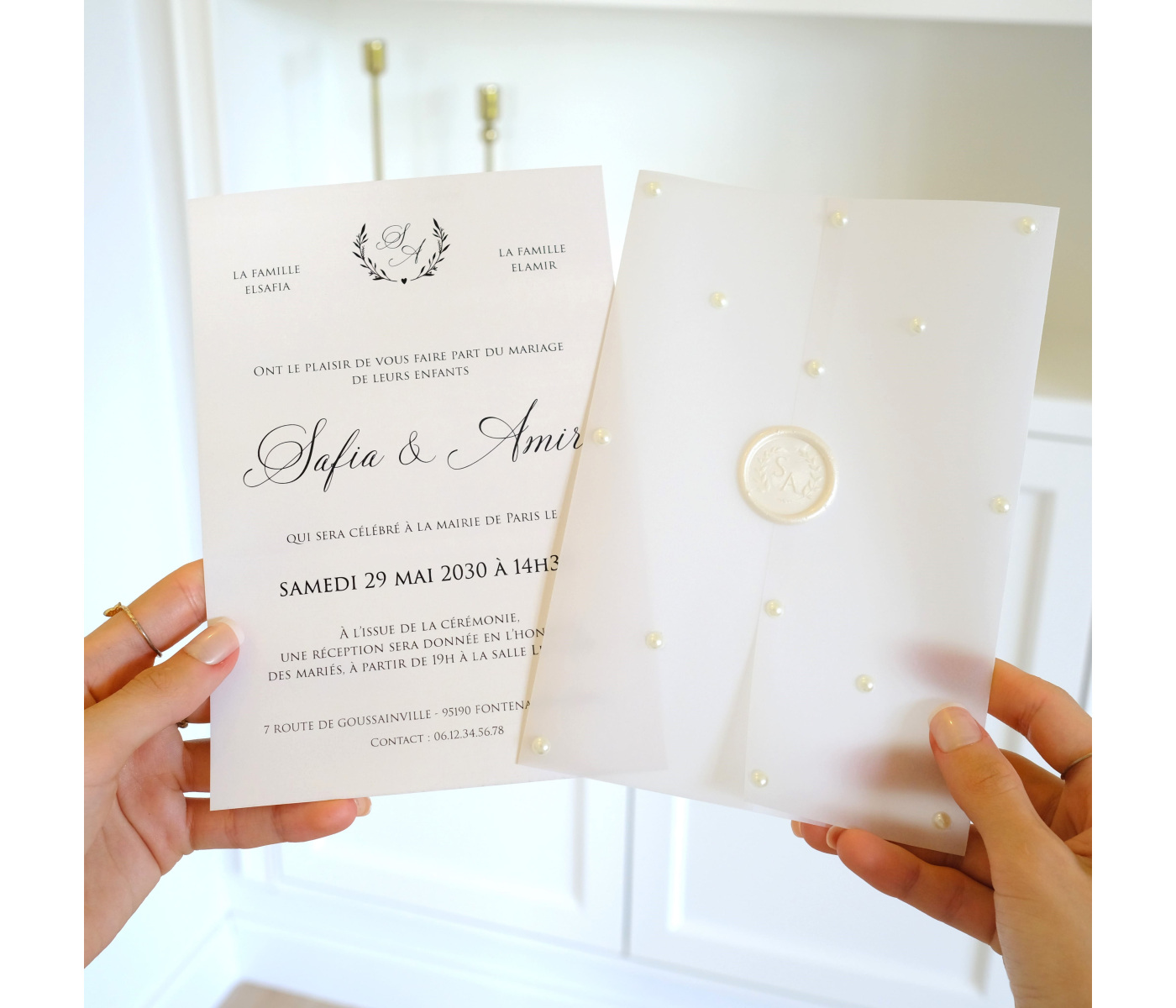 Carte d'invitation perle Carte d'invitation perle