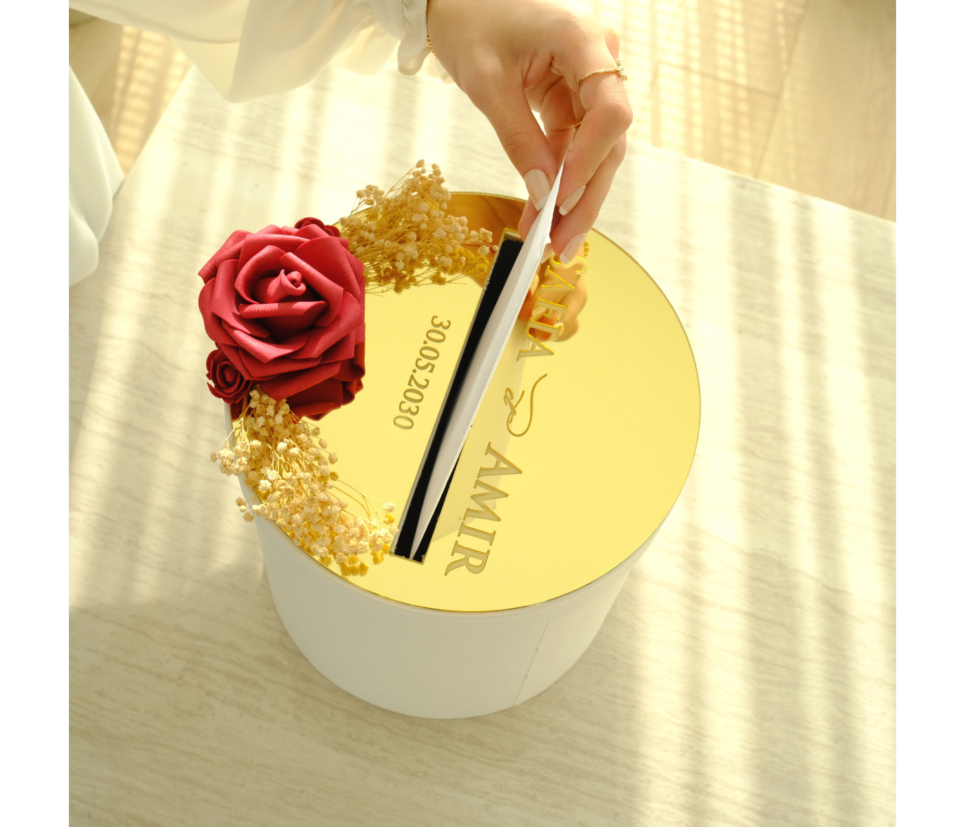 Urne plexiglas mariage