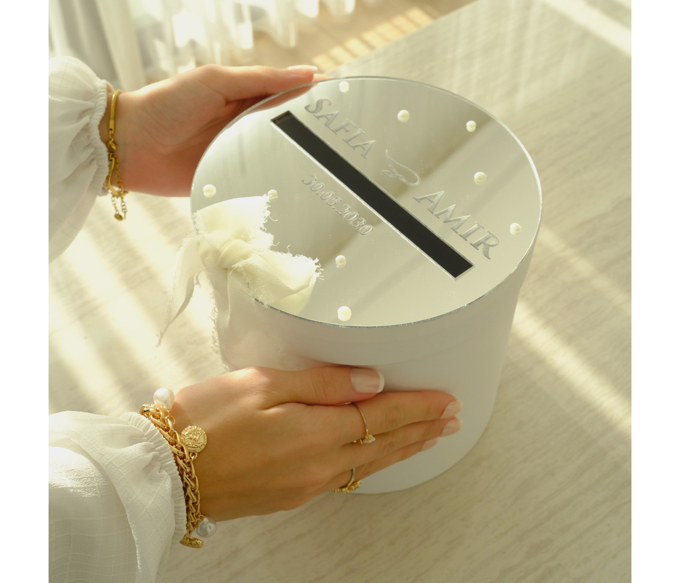 Urne mariage avec perle Urne mariage avec perle