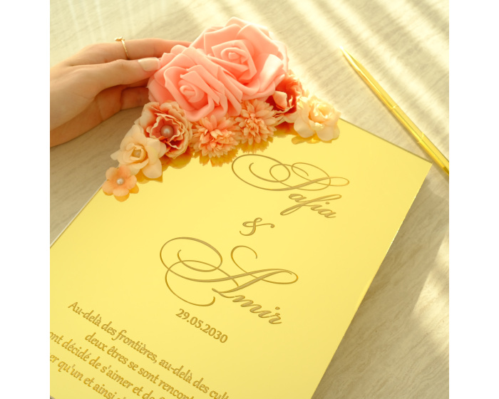 Livre d'or mariage rose