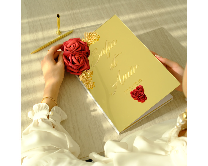 Livre d'or mariage rouge
