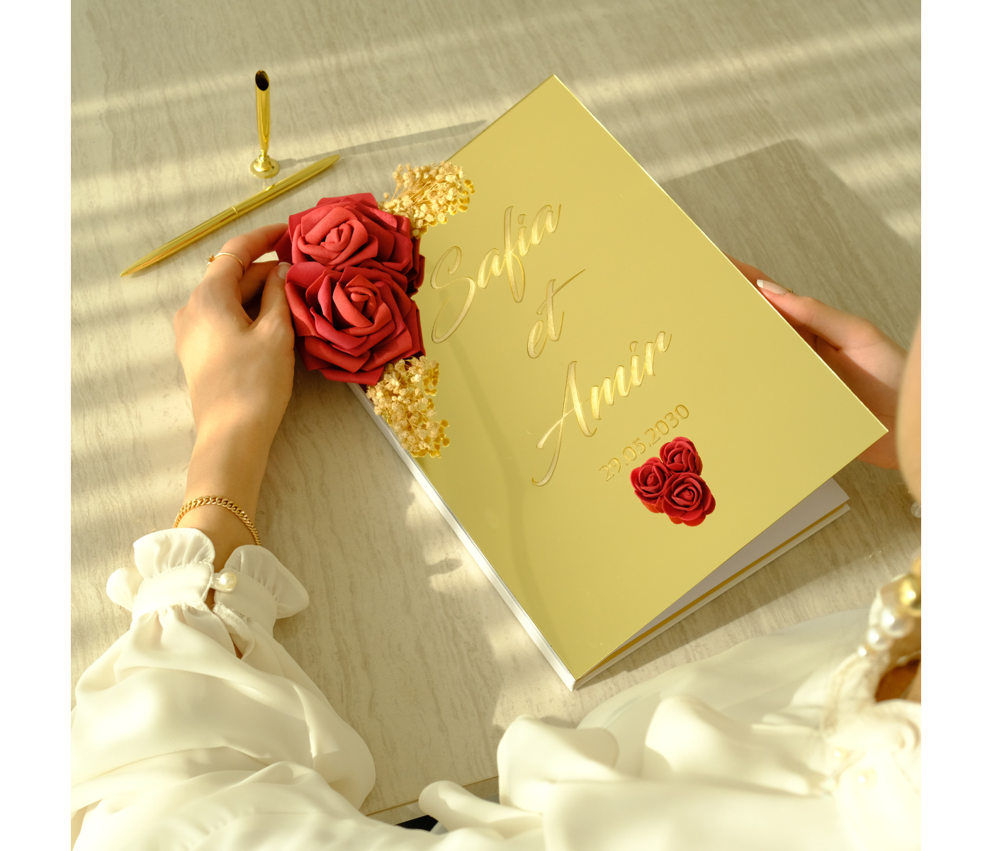 Livre d'or mariage rouge