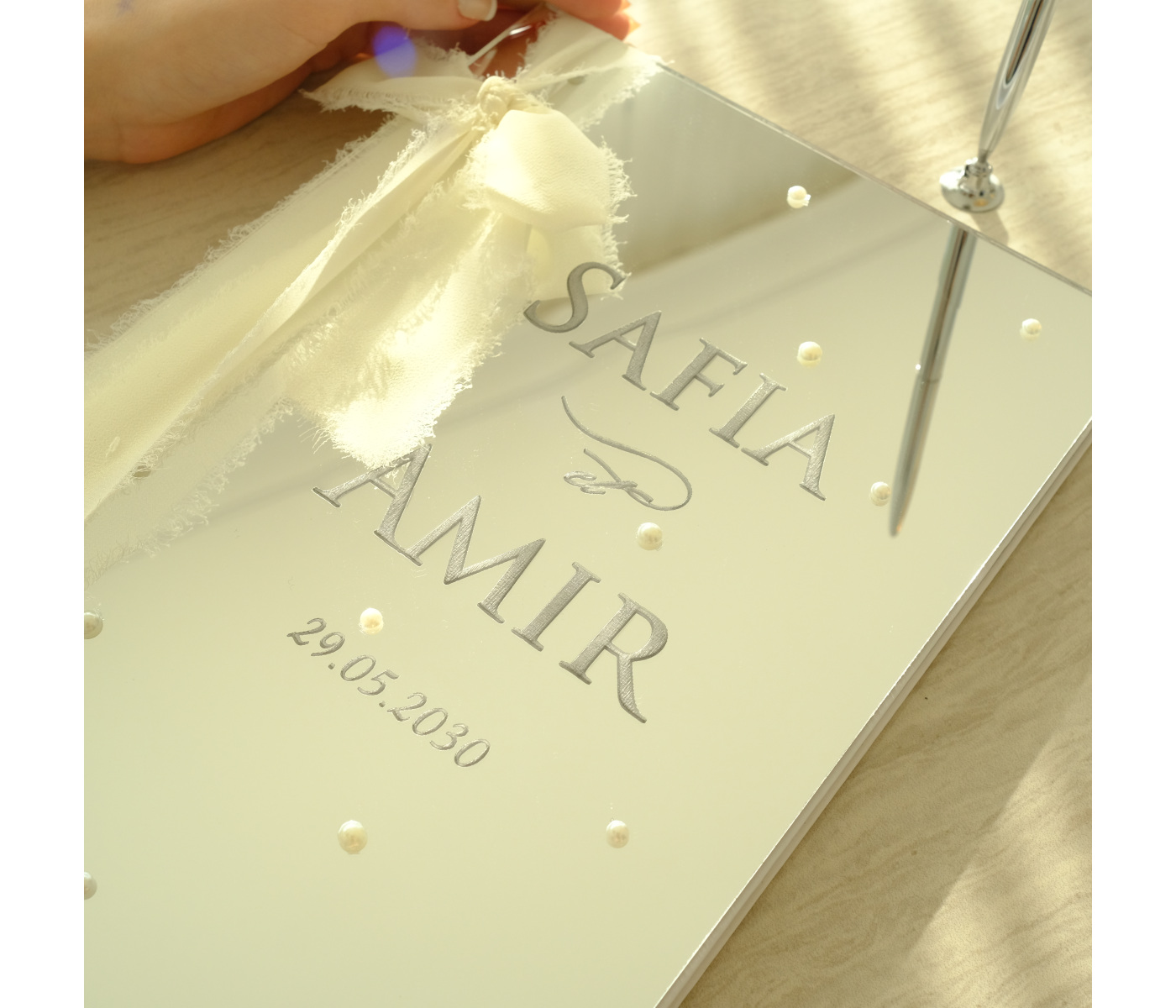 Livre d'or mariage avec perle Livre d'or mariage avec perle