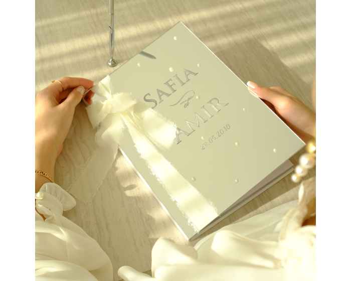 Livre d'or mariage argenté