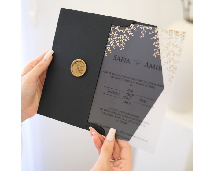 Carte invitation mariage plexiglas