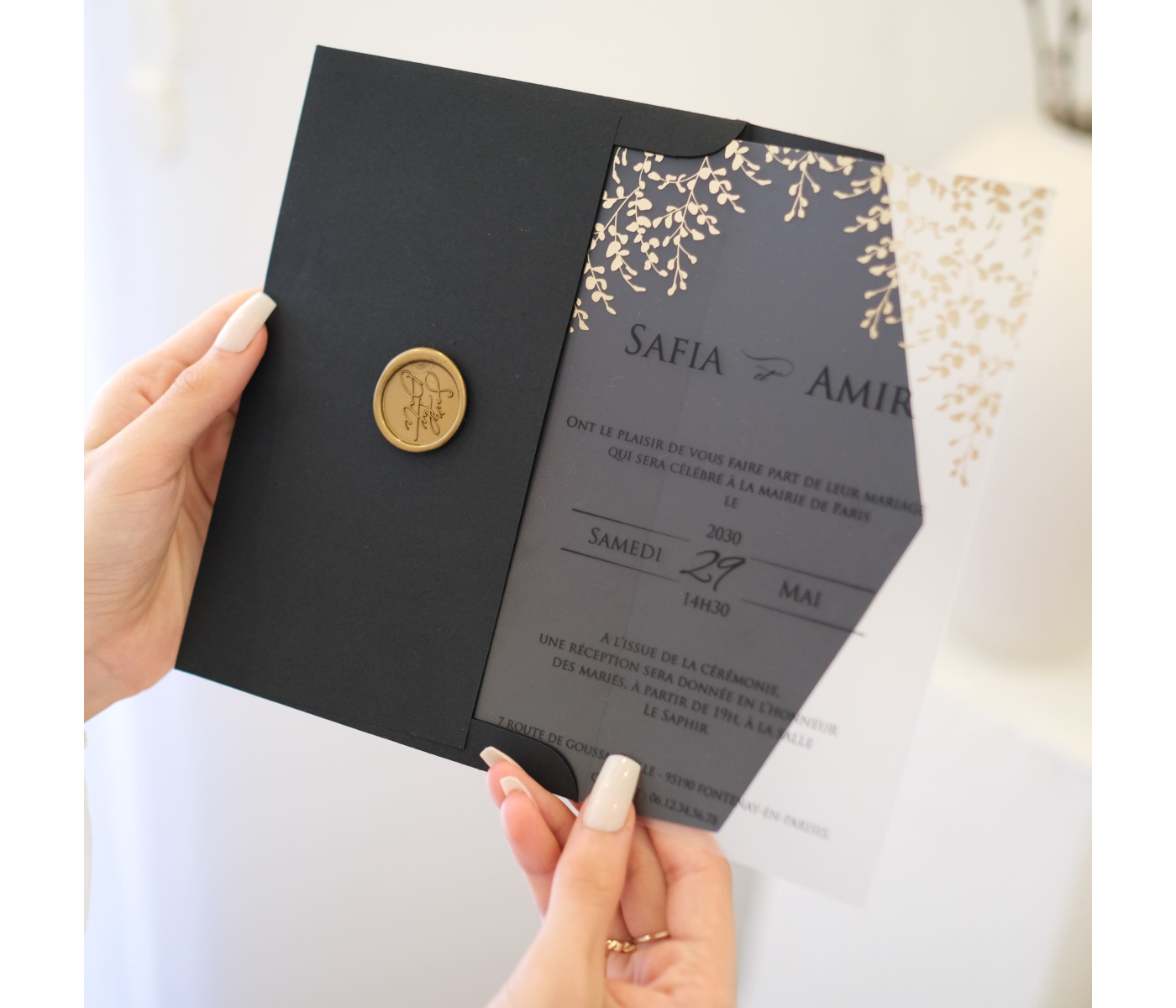 Carte invitation mariage plexiglas