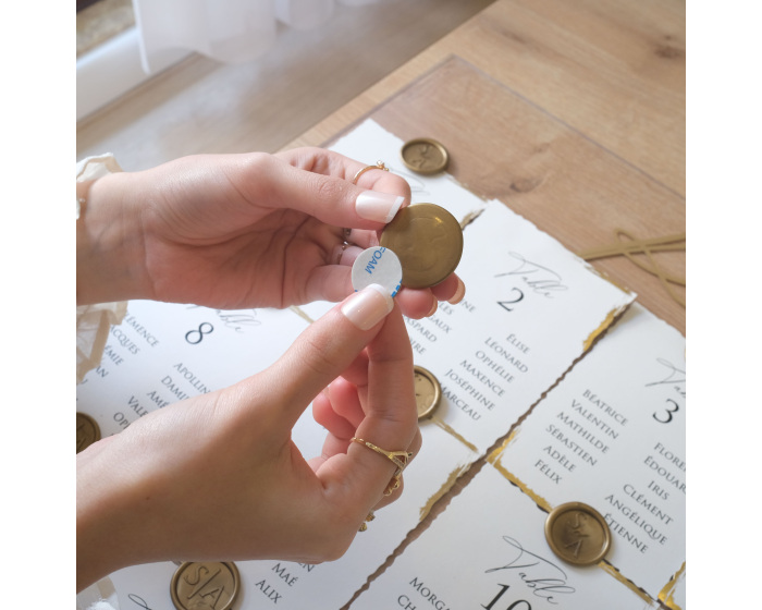 Plan de table sceau de cire