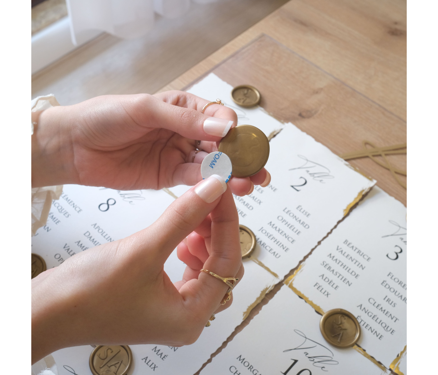 Plan de table sceau de cire