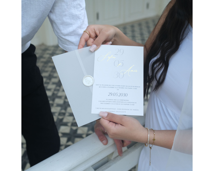 Carte d'invitation sceau de cire