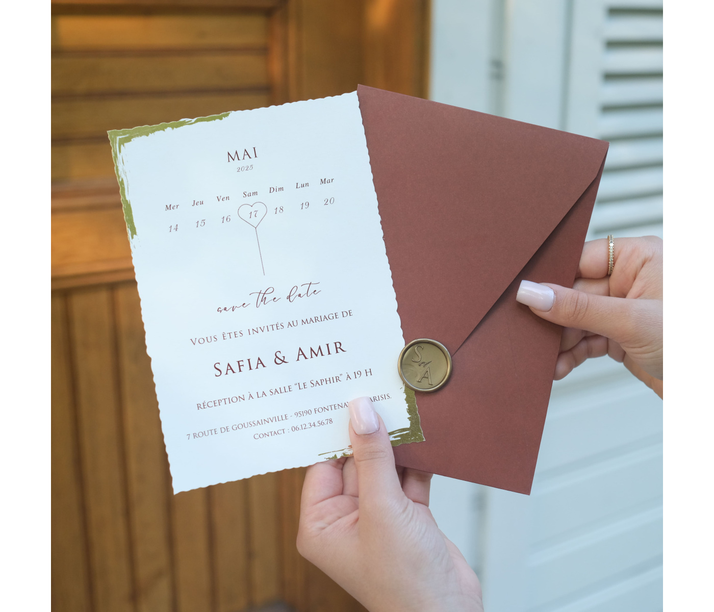 Carte mariage terracotta