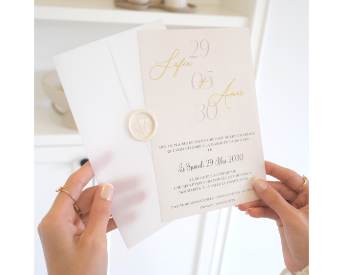 Carte d'invitation mariage transparente