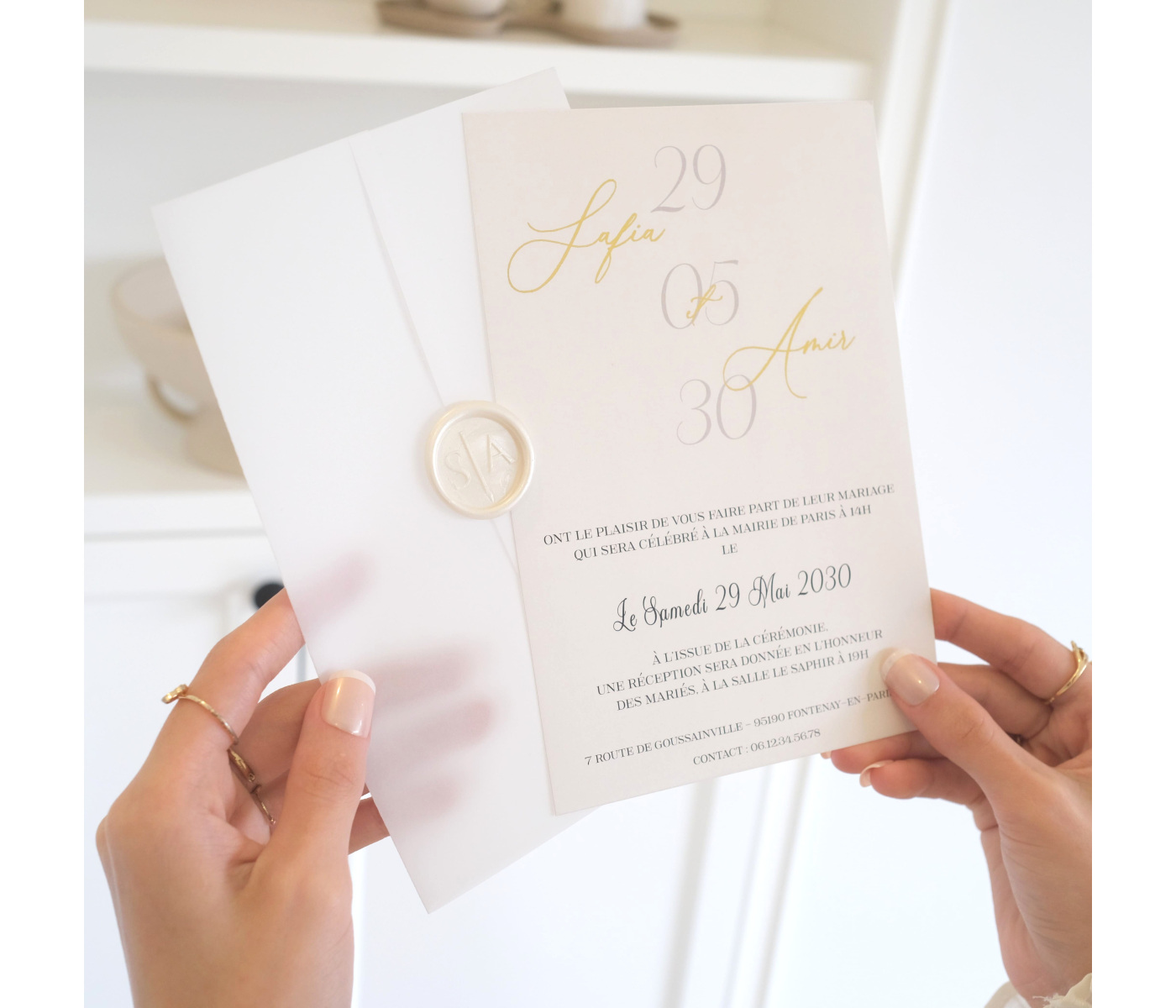Carte d'invitation mariage transparente