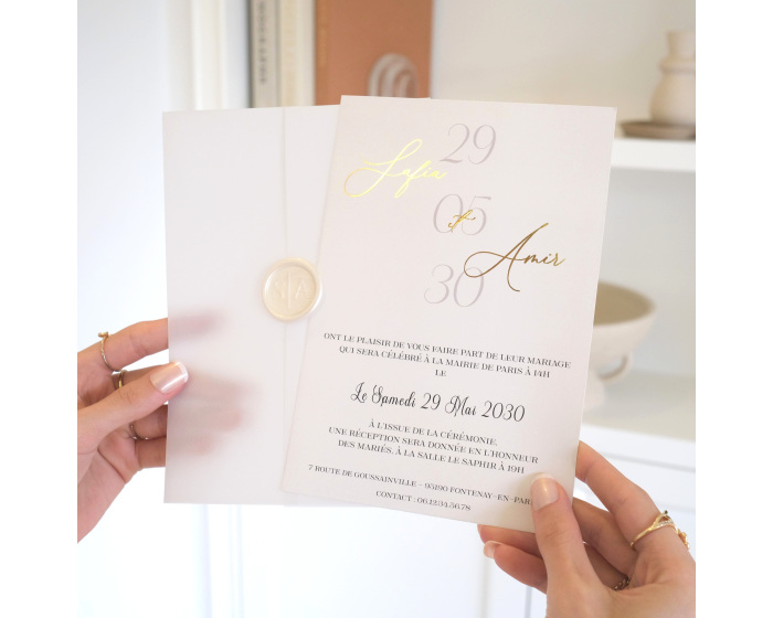 Faire part mariage blanc