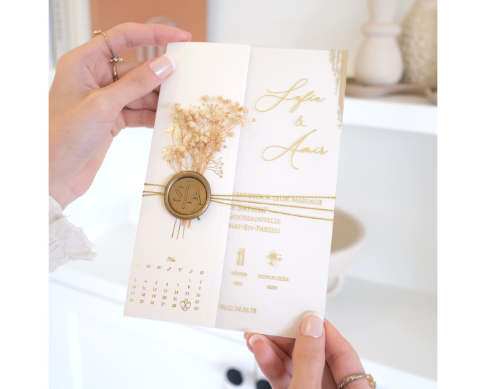 Carte d'invitation mariage champêtre