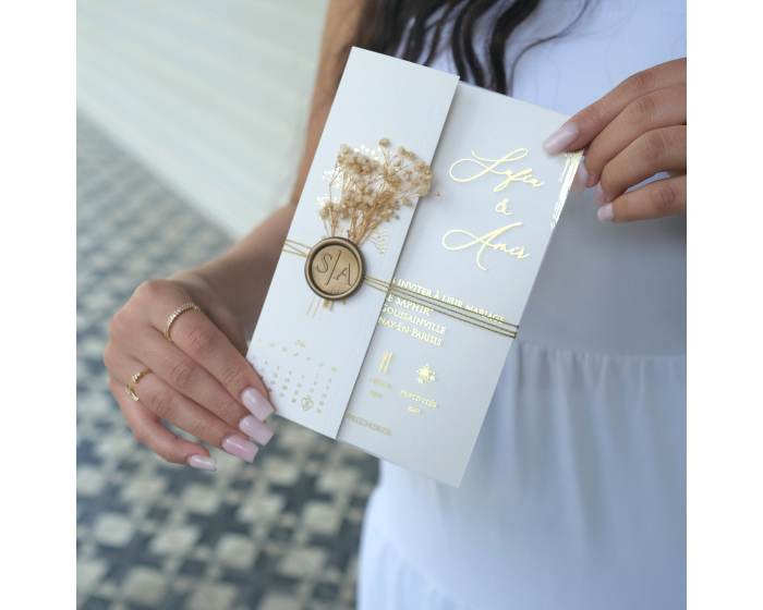 Carte d'invitation mariage élégant