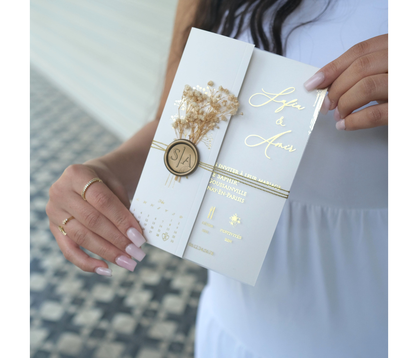 Carte d'invitation mariage élégant