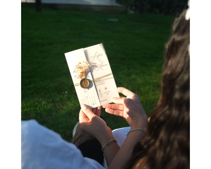 Faire part mariage avec sceau de cire