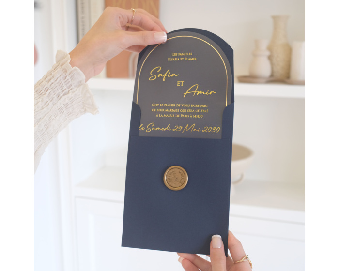 Carte d'invitation mariage arche
