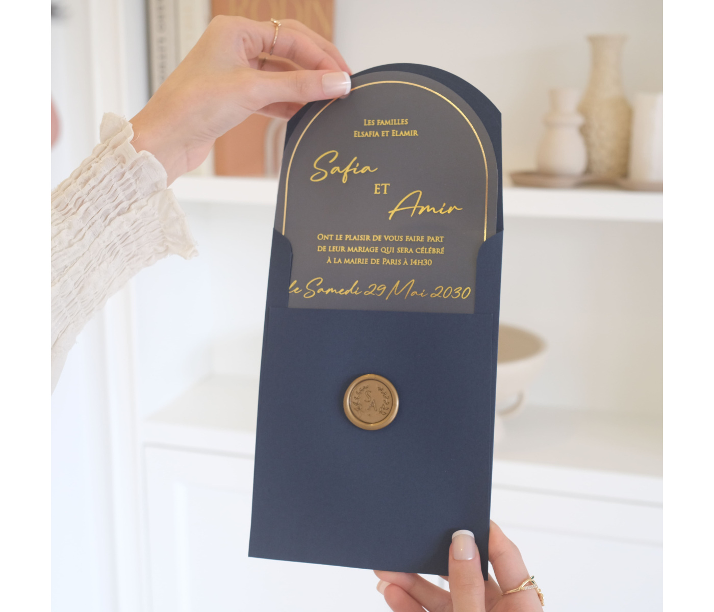 Carte d'invitation mariage arche