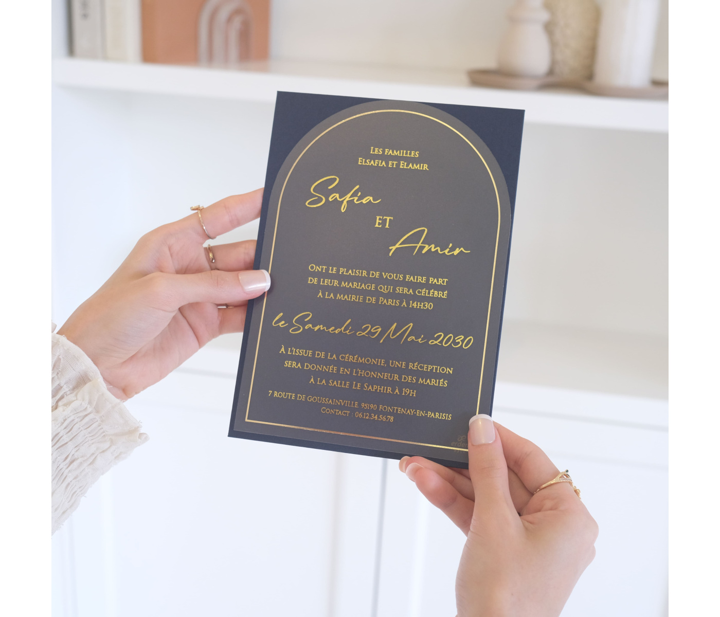 Faire part mariage bleu