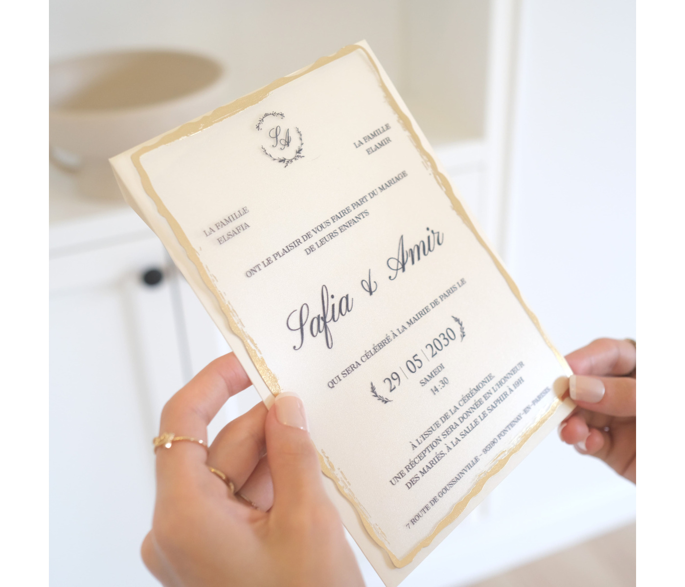 Invitation plexiglas mariage