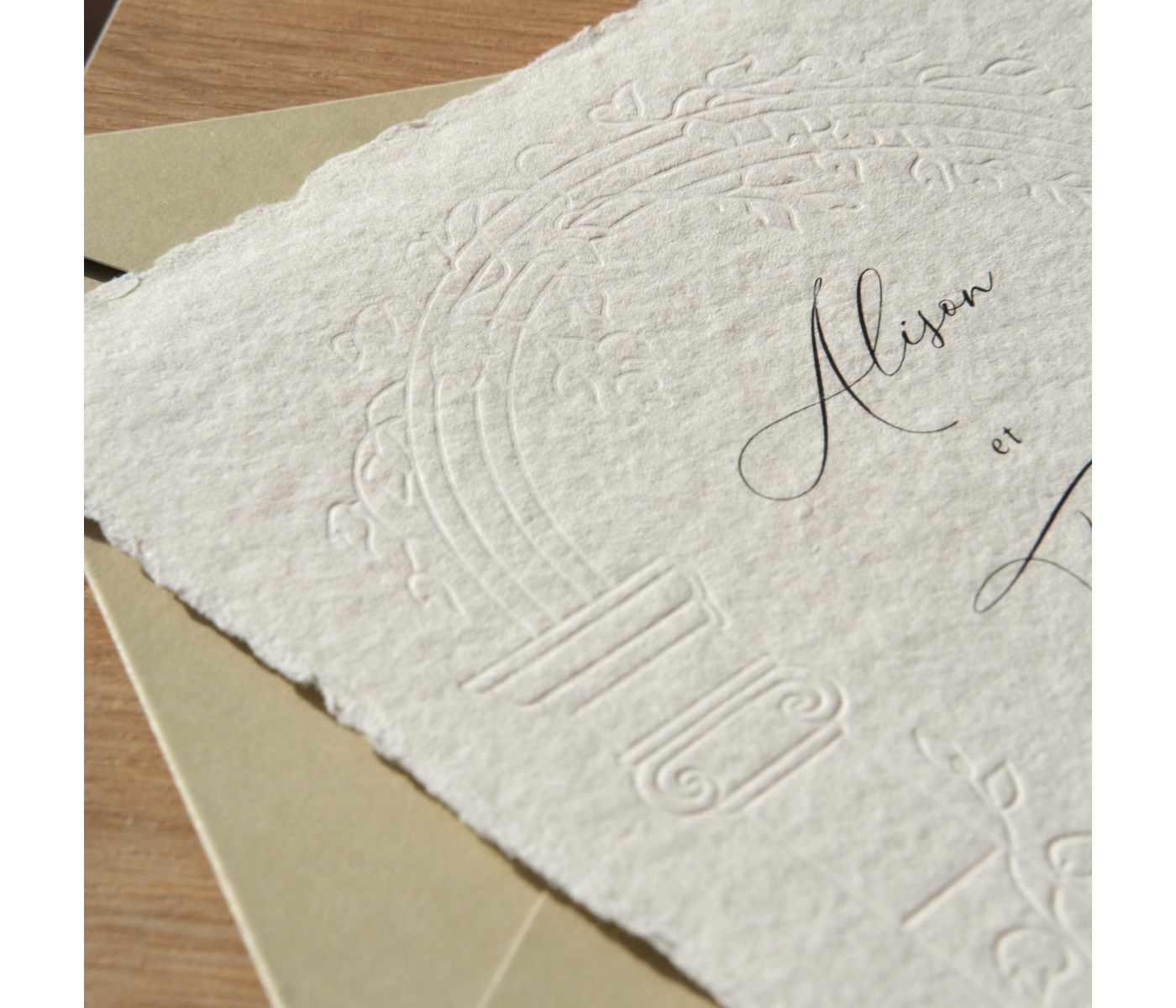 Faire part mariage papier cotton artisanale