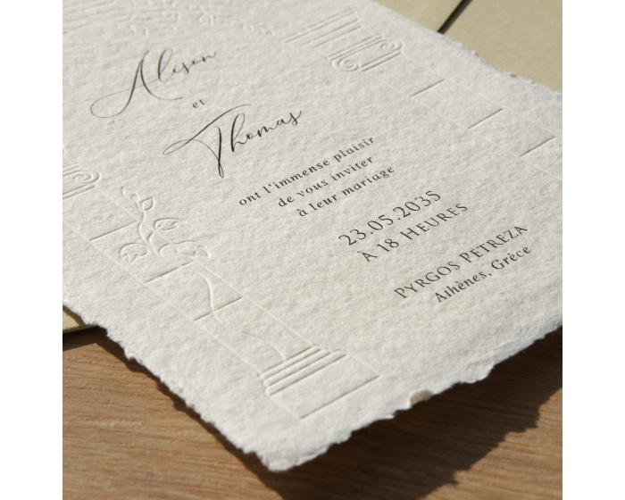 Carte d'invitation papier fait main