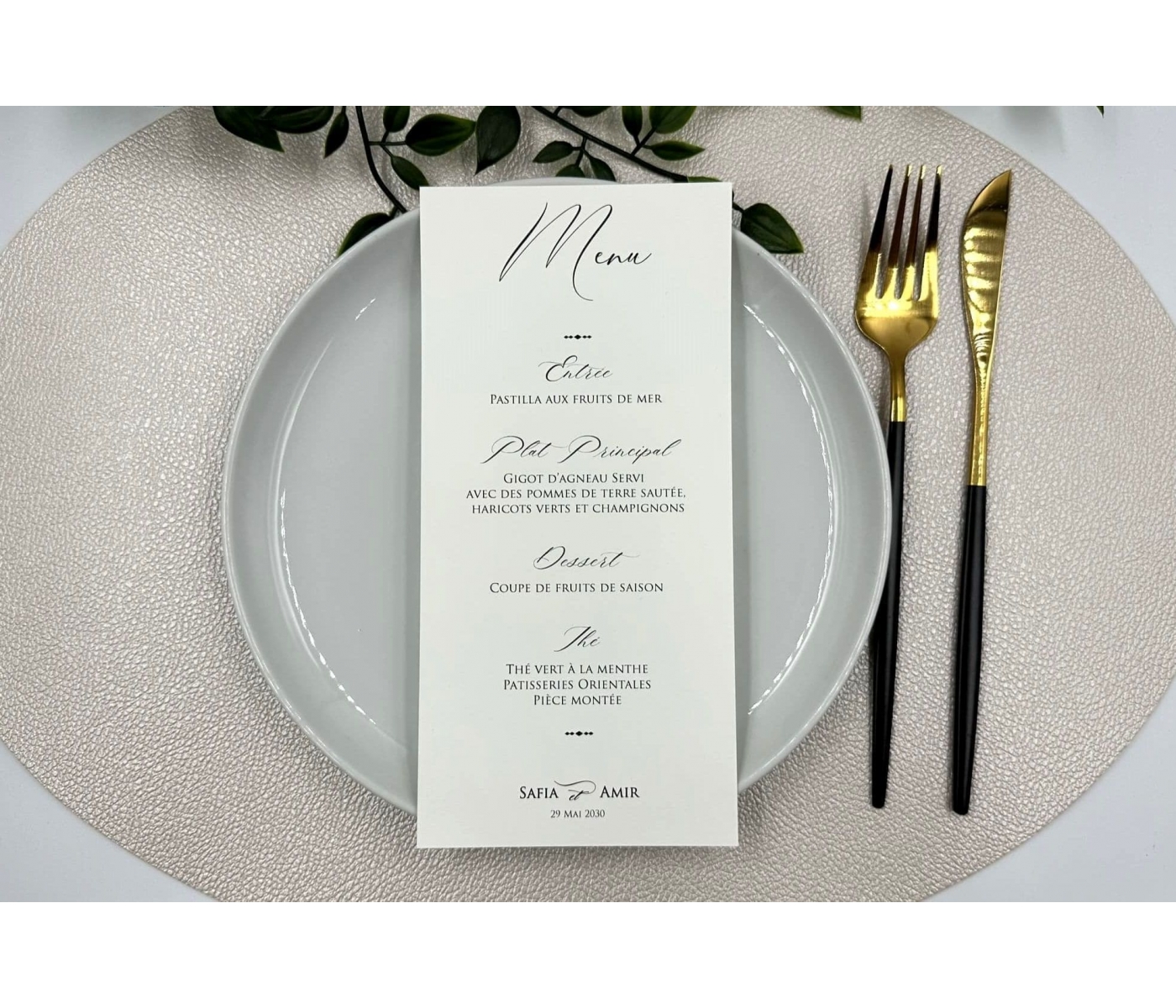 Menu Élégance 1 Menu Élégance 1