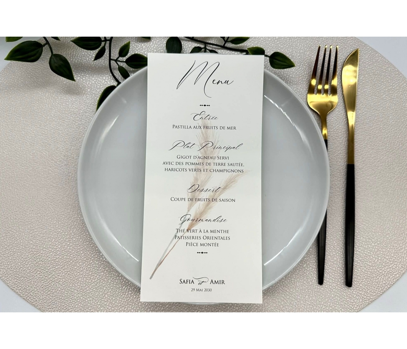 Menu Élégance Épi 1 Menu Élégance Épi 1