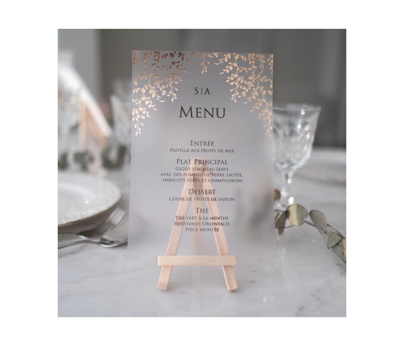 Menu Table Feuille d'Or 1 Menu Table Feuille d'Or 1