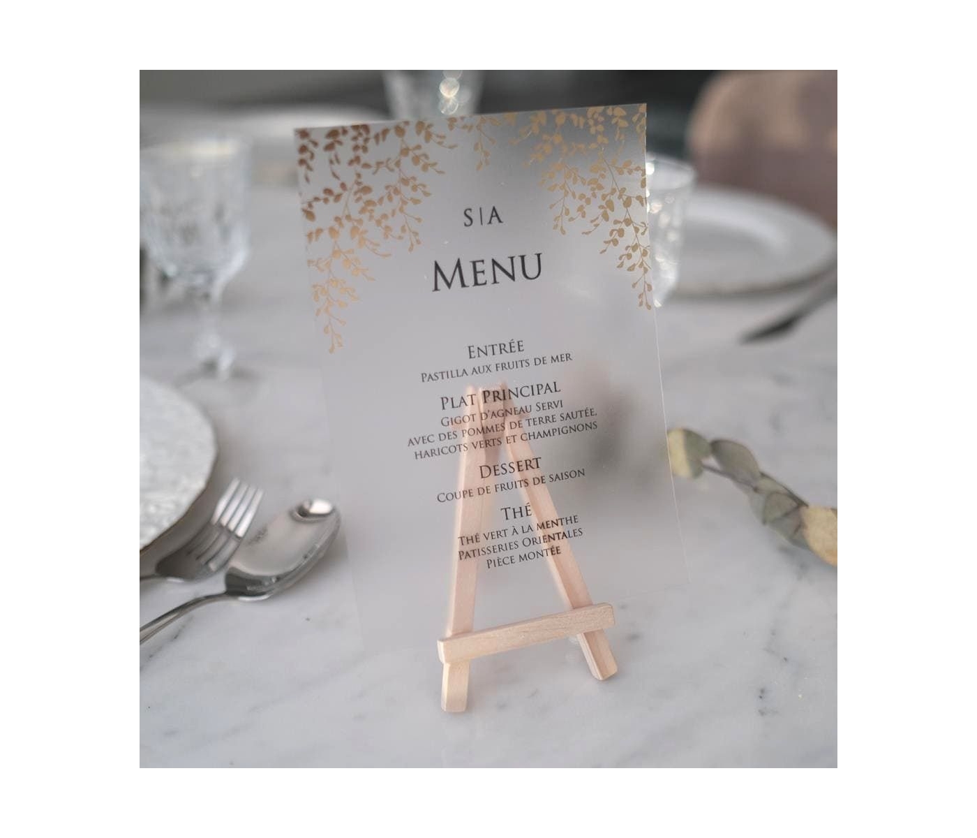 Menu Table Feuille d'Or 3