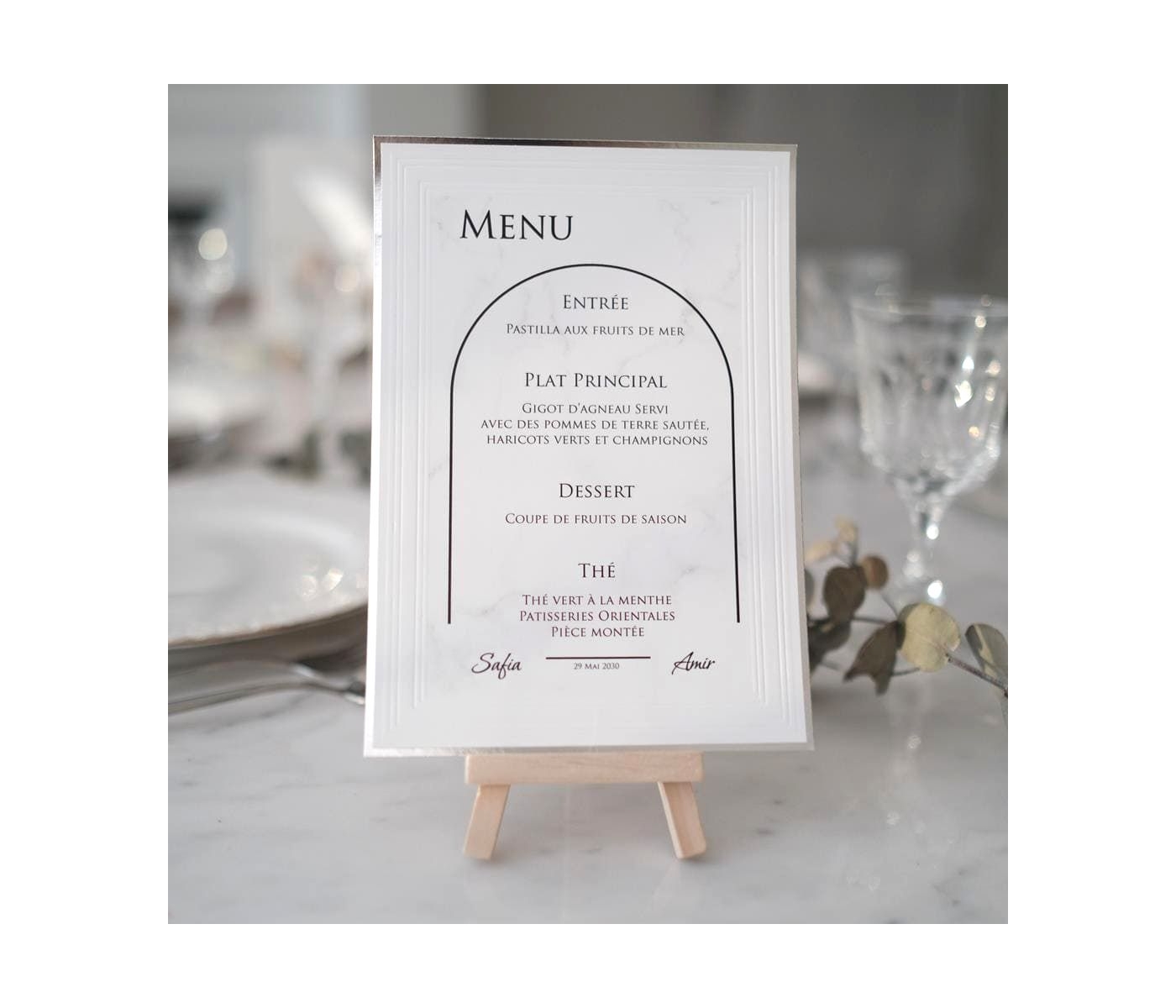 Menu Table Cadre Argenté 1 Menu Table Cadre Argenté 1