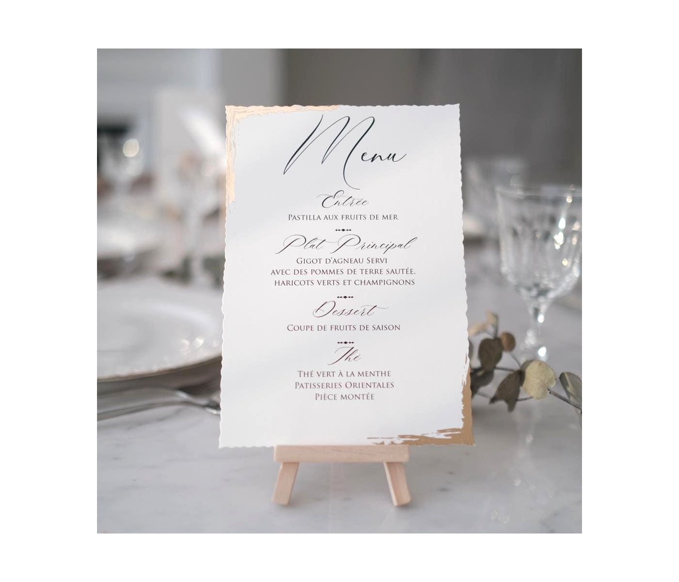 Menu Table Doré 2