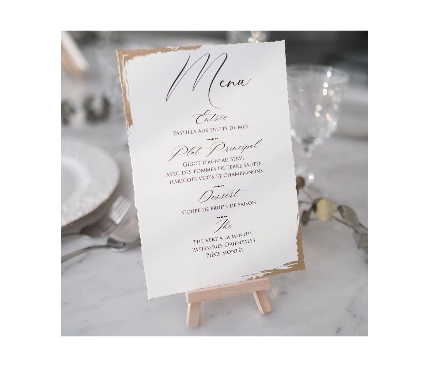 Menu Table Doré 3