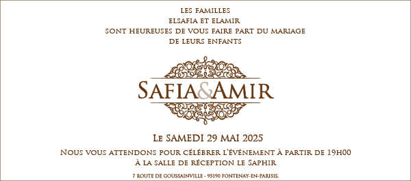 Personnalisation texte carte invitation oriental mariage